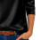 Blusa feminina de cor lisa com decote drapeado e mangas 3/4. 4