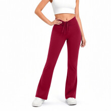 Damen-Leggings mit ausgestelltem Bein und hohem Bund – Rote Bootcut-Yogahose, butterweich, mit Bauchkontrolle, ideal für Fitnessstudio, Laufen und