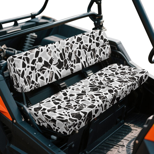 UTV Front Seat Covers Universal 2-Pack Black Gray Terrazzo 1