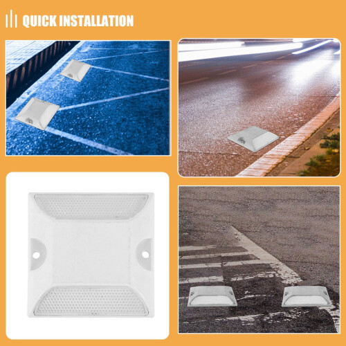Reflective Driveway Markers White Plastic 4 pcs 2