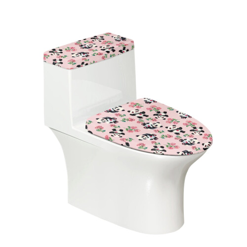 Panda Rose WC-Sitzdeckelbezug, 2-teilig, elastischer Stoff, einfache Montage für Freunde