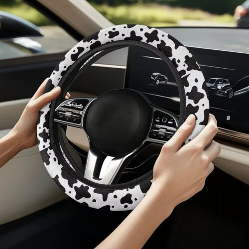 Cow Print Steering Wheel Cover 15 Inch 2