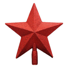 Weihnachtsstern-Anhänger, Baumspitzen-Sterndekoration, roter fünfzackiger Hängeschmuck – passend für Weihnachtsbäume