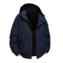 Giacca utility da uomo a maniche lunghe con cappuccio, resistente all'acqua.
