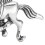 Broche vintage de metal con dos caballos corriendo 4