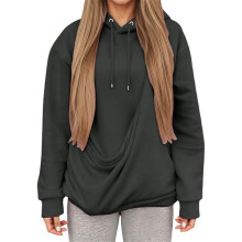 Sweat à capuche pour femme, avec poche kangourou pour transporter les accessoires de soins pour animaux, idéal pour l'hiver, taille moyenne, gris