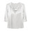 Blusa feminina com decote drapeado, manga 3/4 e cor lisa. 2