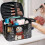 Trousse de maquillage Snowman Lantern Night avec double compartiment 5