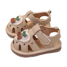 Sandali per neonati Cherry Squeaky con chiusura a strappo, suola morbida antiscivolo, traspiranti e comodi, scarpe casual.