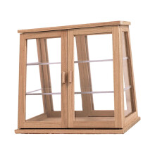 1:6 1:12 Dollhouse Bakery Display Case Model Countertop Scenes Craft Pastry Display Case Model for Layout Sand Table Building cherry wood A