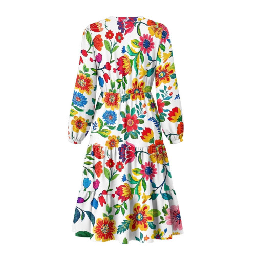 Robe patchwork florale pour femme, taille 2XL 2