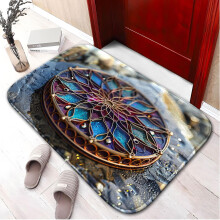 3D Flower26 Antislip badmat van traagschuim: Absorberend, sneldrogend, machinewasbaar, zacht en comfortabel - S