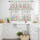 Kitchen Curtains and Valances Set Spring Floral Light Grey 3