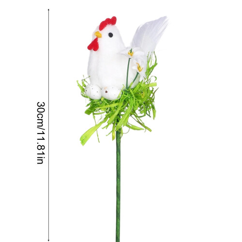 Easter floral picks plush chick rooster nest eggs 1