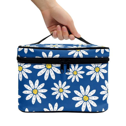 Make-uptasje, draagbare cosmetica-organizer met madeliefjesdesign 2