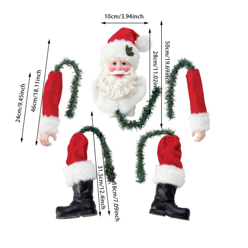 Santa Tree Topper Decoration Large Body Doll 2