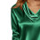Bluse med draperet hals, ensfarvet, 3/4-ærmet dame 4