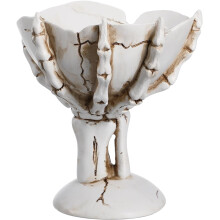 Halloween Candy Skull Bowl Resin Skeleton Hands Serving Dish Bowl Holder for Desktop