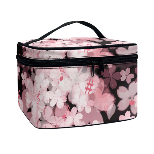 Make-uptasje van polyester met kersenbloesemmotief, reisorganizer 1
