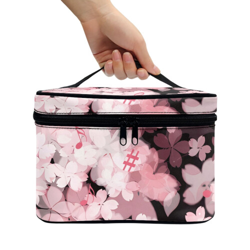 Make-uptasje van polyester met kersenbloesemmotief, reisorganizer 2