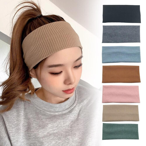Knitted Headband Unisex Wide Elastic Sweatband 2