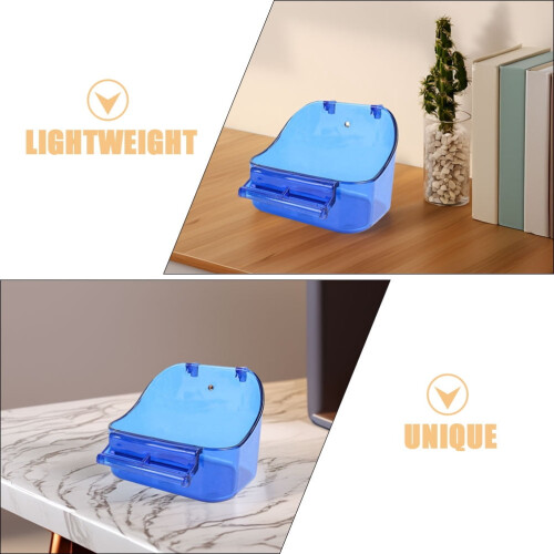 Bird Bath for Cage Blue PP ABS Rectangular 1 Set 2