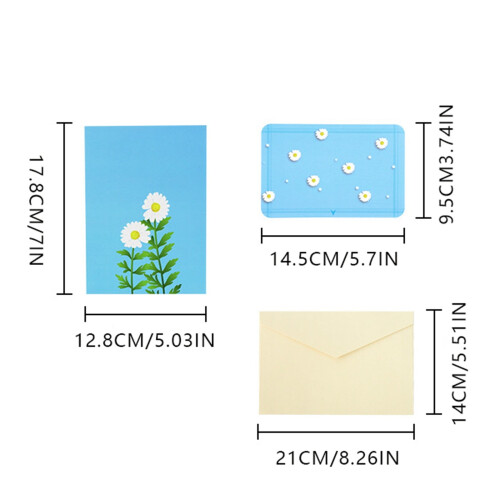 Daisy Flower Pop-Up Greeting Card with Envelope 1
