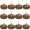 Brown Shatterproof Flocking Pumpkin Ornaments 12PCS 5