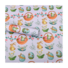Ostergeschenkpapierrolle (50 x 70 cm) – Handgezeichnete Eier & Blumendesign, Minirolle für Frühlingsgeschenke, Ostern & Feiertage