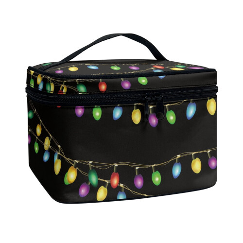 Make-uptas van polyester met gekleurde lampjes, draagbaar en ophangbaar. 1