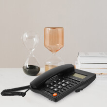 House Phone Landline Table Telephone Black ABS 1 Set