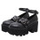 Sapatos retrô de bico redondo e salto grosso, estilo antigo, 1 par, 24 cm (9,432 polegadas) 4