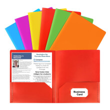 Heavy-Duty Plastic Folder Letter Size Purple with 2 Pockets