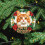 Ceramic Orange Cat Christmas Ornament 3 inch 5