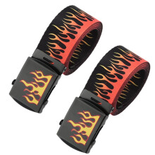 Rebellious Fire Print Durable Strap Unisex Casual Wear Hip Hop Accessory