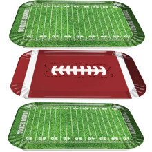 Disposable 400g Rugby-Themed Paper Tray Set for 6, Round Dinner Place Mats – Compatible with Standard Round Tables