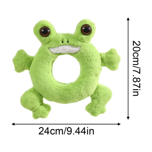 Donut-Shaped Squeaky Dog Toy Soft Plush Chew 2