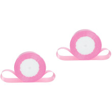 2Rolls Pink Polyester Ribbon for Party Gift Wrap &