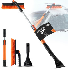 Snow Brush and Ice Scraper Extendable 31-37 Inch with 360