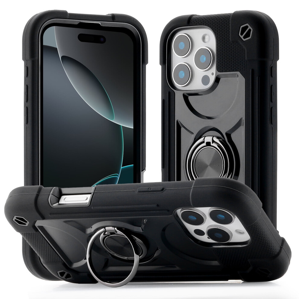 Allytechgroup Military-Grade Phone Case Compatible With Iphone 16 Pro Max Â Heavy Duty, 360 Ring Kickstand, Shockproof Tpu+Pc, Raised Edges, Drop 9464372748877
