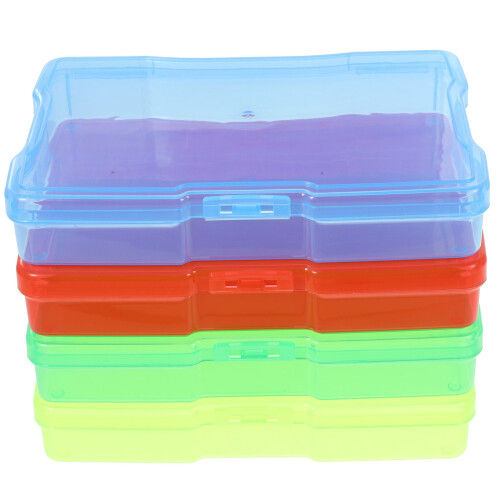 4Pcs Transparent Cards Storage Boxes Plastic Photo Storage Boxes Clear Plastic Cases 1