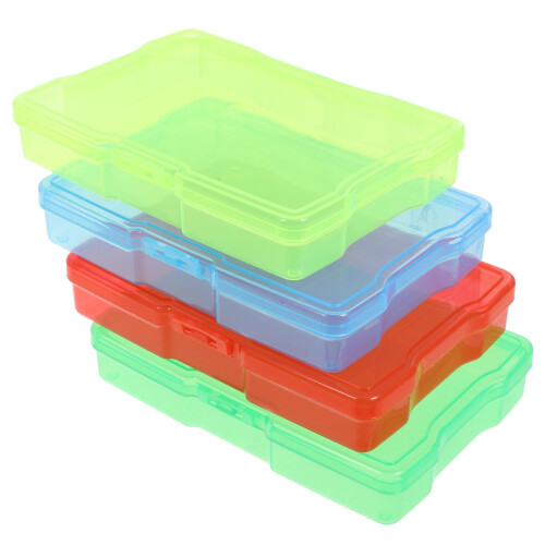 4Pcs Transparent Cards Storage Boxes Plastic Photo Storage Boxes Clear Plastic Cases 2