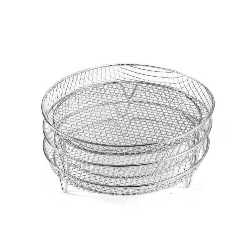 Stainless Steel Three-Layer Drying Rack, Stackable Kitchen Utensil Drainer, Elevated Corners & Clips Food Dehydrator for Efficient Dishes Drying 2