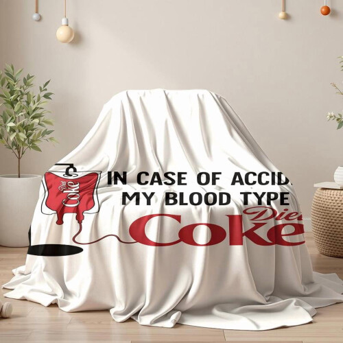 Diet Coke Velvet Blanket Soft Cartoon Pattern 150x200cm 1
