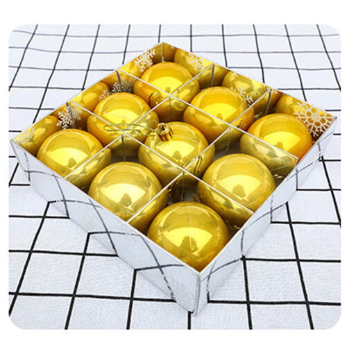 Plastic Pearl Christmas Ornaments Set 6 pcs + Gold 1