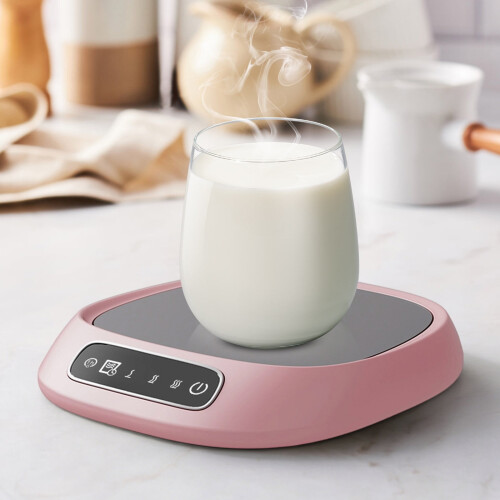 Smart USB Coffee Mug Warmer, 55 Constant Temp, 3 Settings, Compatible with Most Mugs (Pink)