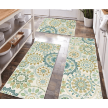 Zealburst Boho Washable Kitchen Rugs Set of 3 – Non-Slip, Soft Runner Carpet for Kitchen, Laundry & Hallways, Compatible with Farmhouse Style