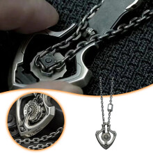 Mechanical Gear Pendant Necklace Rotatable Design Retro Punk Unique Gear Jewelry for Men and Women