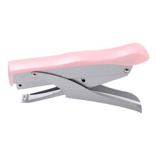 Handheld Stapler 10 Sheet Capacity Desk Stapler Heavy Duty Stapler Ergonomic Grip Labor-Saving Stapler Stapling Machine Pink