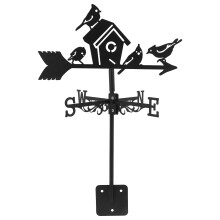 Outdoor Garden Birdhouse Weathervane Metal Wind Direction Indicator Iron Weathervane Waterproof Wind Indicator Garden Decoration